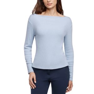 NWT Banana Republic Women's Blue Ribbed Long Sleeve Top