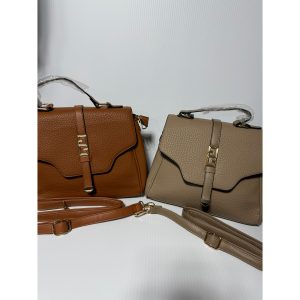 Taupe Handbag with Crossbody Strap