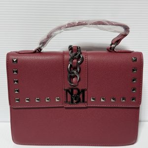Badgley Mischka Burgundy Studded Crossbody Bag