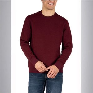 Gerry Weber Men's Dark Red Textured Crewneck Sweater L and XXL